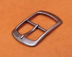 Solid Silver Center Bar Belt Buckle for Leather Belt Replacement Fit 38mm Strap