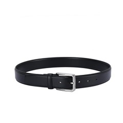 DOSHI Vegan Leather Belt for Men – 1 3/8&Prime; Width, PVD Polished 32, Black