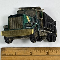 Vintage 1982 Brass Great American Belt Buckle Co Dump Truck 3D USA Made 237