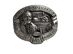 Vtg 1986 Nasco Eli Whitney Cast Iron Growing Of America Belt Buckle Numbered