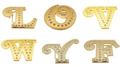 Initial A-Z Letter Men Women Western Cowboy Cowgirl Rodeo Fashion Gold Metal