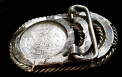 1891-O Morgan Silver Dollar Lady Liberty Coin Belt Buckle