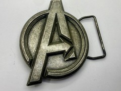 Marvel Comics Avengers Superhero Movie Logo Silver Color Used Belt Buckle