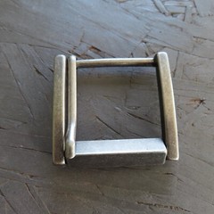 Single Prong Belt Buckle Mens Silver 1.5 Square Roller Replacement Casual Retro
