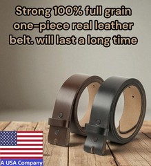 F&L CLASSIC Belt without Buckle- 100% 36 (Fits Waist 34&Prime;-35&Prime;), Black/Brown