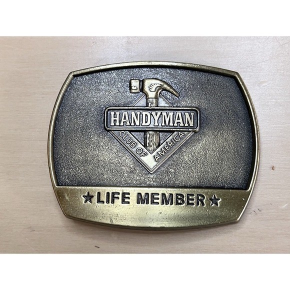 1996 Handyman Club of America Life Member Belt Buckle Hammer Vintage