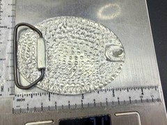 4 Ball Number Channel 4 News? Vintage Custom Enameled Belt Buckle