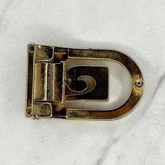 Silver and Gold Tone Clamp Style Simple Basic Belt Buckle