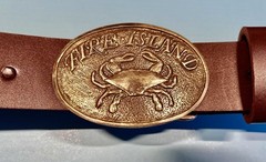 Fire Island Blue Claw Crab Buckle, By Bonfe Leather.