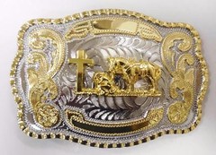 CROSS PRAYING FAITH ANIMAL LONG HUGE RODEO BIG COWBOY WESTERN SHINE BELT BUCKLE