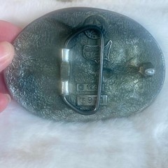 Vintage 93 Pewter Belt Buckle Colorado Silver Star Eagle Head Indian Made in USA