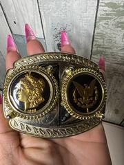 24k GOLD PLATED VINTAGE BELT BUCKLE RARE
