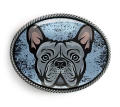 French Bulldog Belt Buckle – Handmade Frenchie Boy Puppy Belt Buckle – 756-2