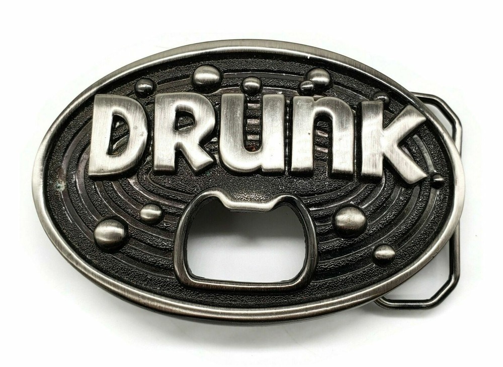Belt Buckle Kalan Drunk With Beer Bottle Opener Steel Color