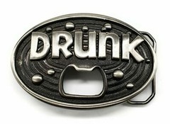 Belt Buckle Kalan Drunk With Beer Bottle Opener Steel Color
