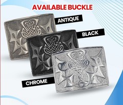 Scottish Kilt Belt Buckle Celtic Knot Thistle High Quality Antique Finish
