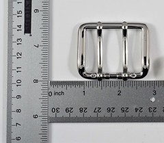 New 1 1/2&Prime; (38mm) double pin buckle(#T16) nickel color finish durable US stock