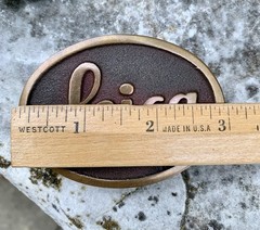 Vntg Leica Camera Belt Buckle Solid Brass 3×2 1/8” Leica Camera