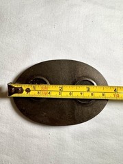 Unbranded United States Military Oval Metal Belt Buckle Two U.S. on Thin Plate