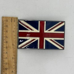 British Men&rsquo;s Belt Buckle Great American Products Flag Red White Blue