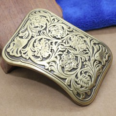 Solid Brass Flower Belt Buckle Men&rsquo;s Belt Pin Buckles Fit For 1.5&Prime; Wide Belt