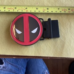 Marvel Heroes Deadpool Graphic Belt Buckle Black Red Clamp Closure Anchor