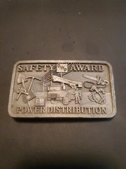 Jostens DWP Safety Award Belt Buckle Utility Power Coal Electric Collector Metal