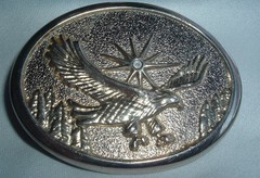 VINTAGE EAGLE IN FLIGHT METAL BELT BUCKLE