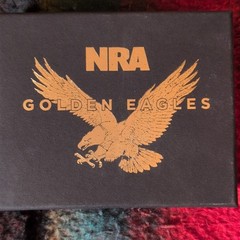 NRA Golden Eagles 2014 Commemorative Oval Western Belt Buckle Gold/Black w/ Box