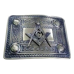 Scottish Antique Kilt Buckle – Masonic Design | Traditional Highland Accessory