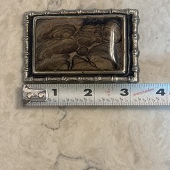 Vintage Belt Buckle Dark Brown Gray with Stone Look