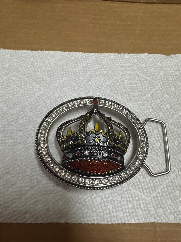 Vintage Unique Crown Belt Buckle AS IS