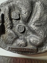 BELT BUCKLE BLOWOUT: Vintage C&J Eagle Belt Buckle + 40 Used Leather Belt BB-219