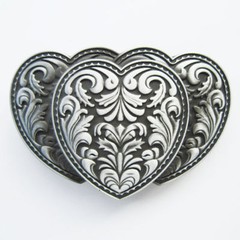 Flower Triple Hearts Metal Belt Buckle