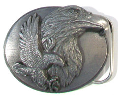 Men&rsquo;s Siskiyou American Bald Eagle Pewter Tone Belt Buckle, 1990