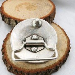 Round Belt Buckle With Asymmetrical Spiral, Irregular Design