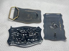 Vtg Outdoorsman Hunter Animal Themed Belt Buckle Lot Of 3 Deer Steer & Horse