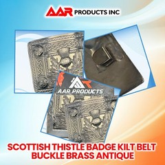 Men’s Celtic Kilt Belt Buckle Thistle Antique Finish / Celtic Kilt Belt Buckle