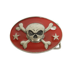 Oval Skull with stars Belt Buckle