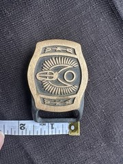 Vintage Winged Cobra Brass Belt Buckle Gold/Black Rectangular 1.5&Prime; Tech-Ether