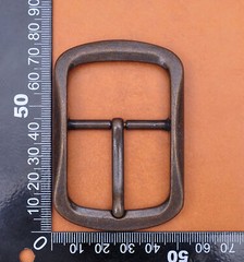 Heavy Duty Solid Antique Copper Two-Tone Center Bar Pin Belt Buckle Inner 40mm