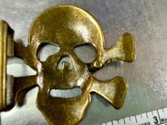 Creepy Skull Crossbones See-Trough Halloween Cutout Belt Buckle For 1.25&Prime; Belt