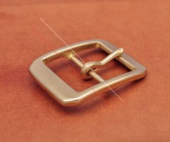 Heavy Duty Real Solid Brass Center Bar Pin Belt Buckle Fits 40mm Leather Strap
