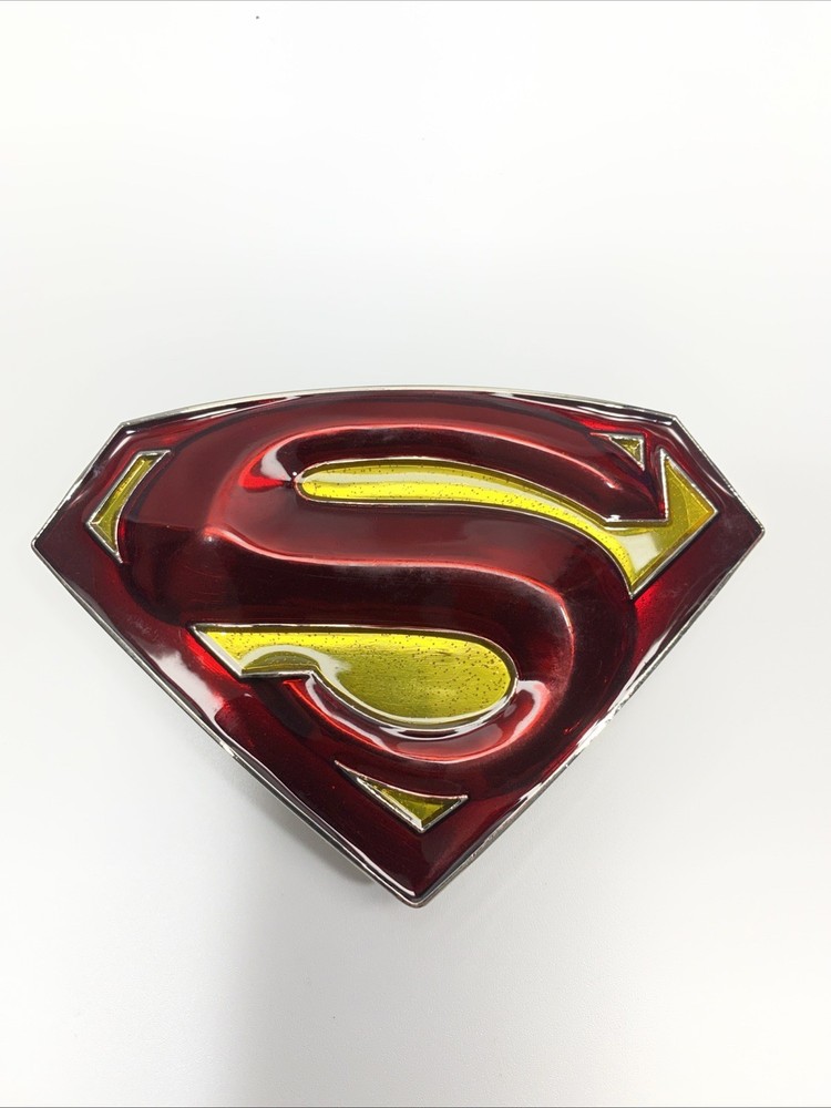 Superman Belt Buckle Mens Red Yellow Logo Shield Emblem Metal DC Comics / CPGA