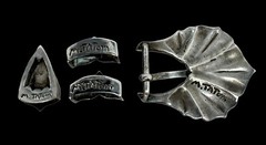 Michael Tatom Santa Fe NM 1” Sterling Silver 4-Piece Western Belt Buckle Set