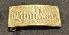 Men&rsquo;s Brass « Bingham » Belt Buckle Engraved Textured Metal Fits 1.5 in Belt