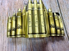 Bullet Rifle Rounds Skull Crossbones Lighter (Not Working) Large Belt Buckle