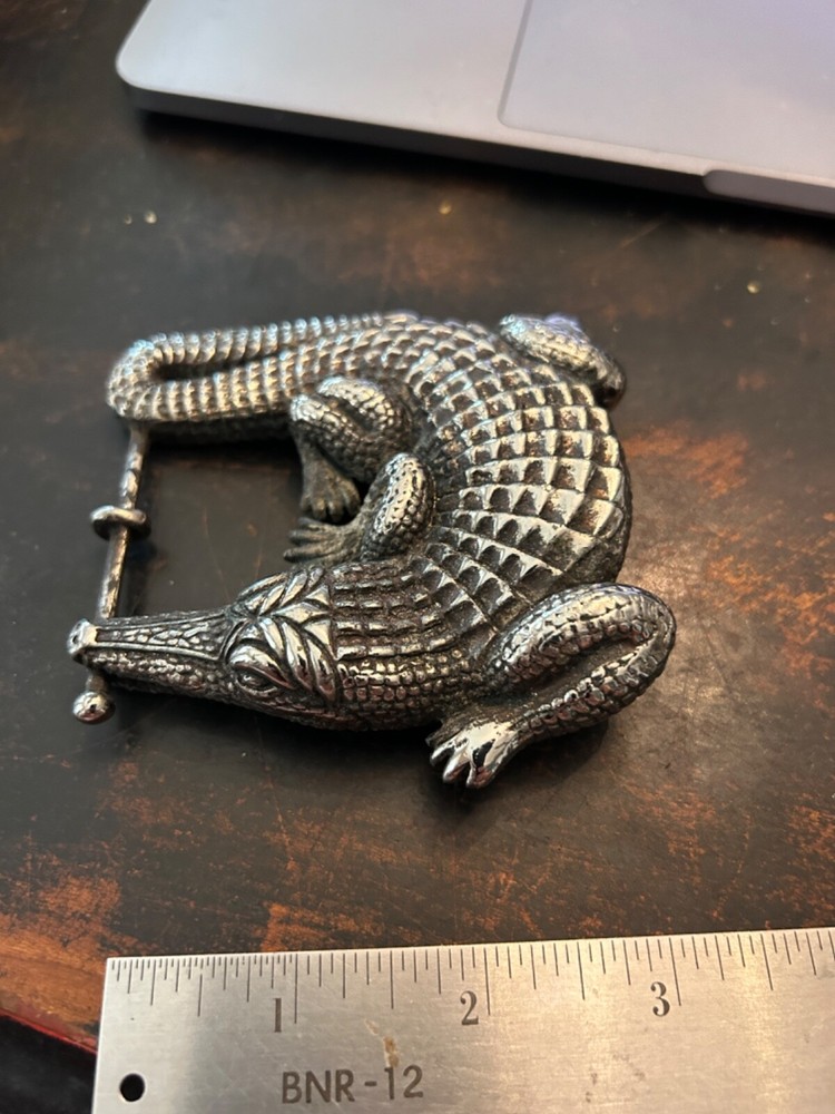 Vintage Belt Buckle with Alligator