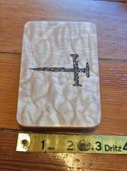 Handmade 4 1/8&Prime; X 2 3/4&Prime; Belt Buckle Wood w/3 Nail Cross Design