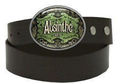 Victorian Belt Buckle – Vintage Absinthe Handmade Oval Buckle – 431
